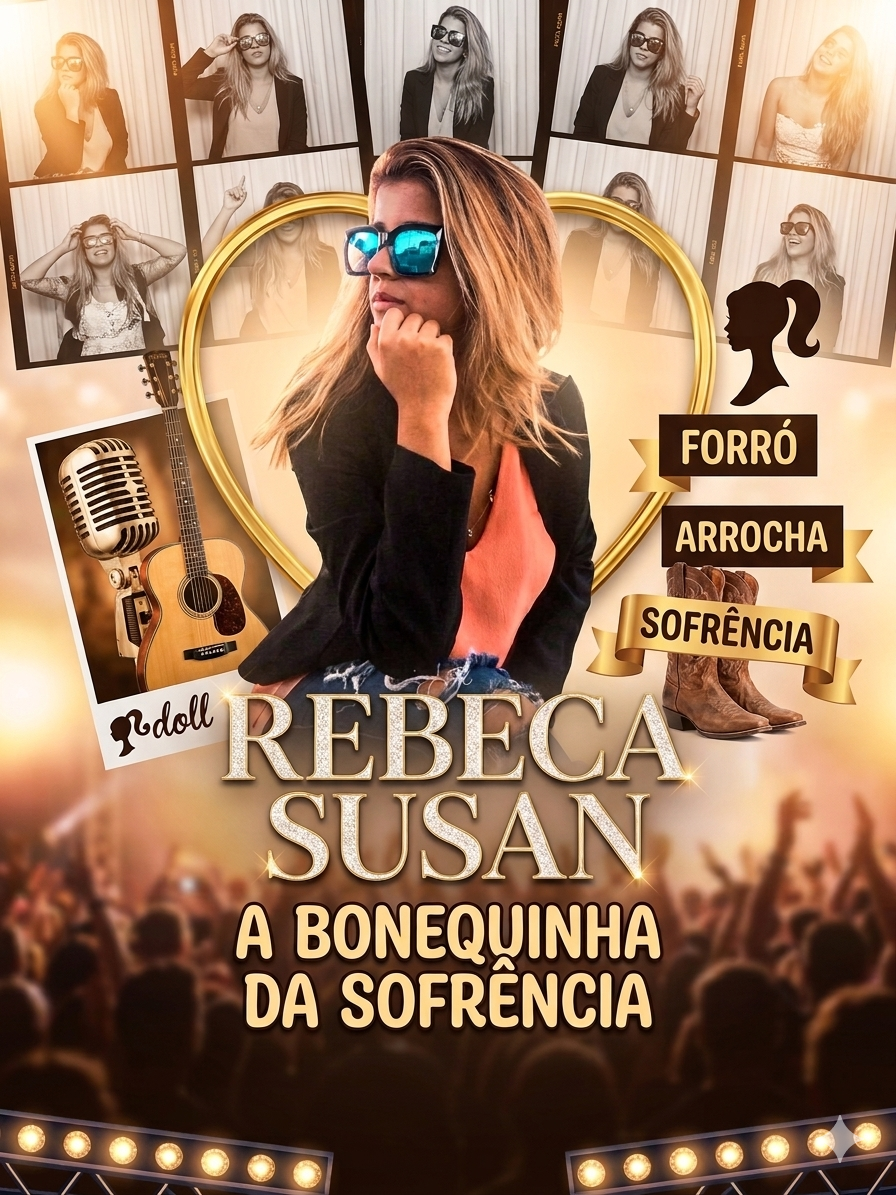 Rebeca Susan em foto de show ao vivo